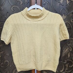 Escada Vintage Sport Wool Yellow Crop Top